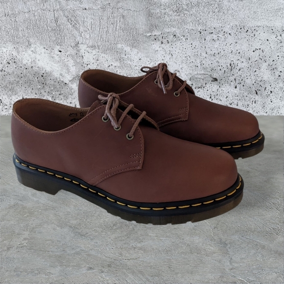 Dr.Martens Men's 1461 , 3 Eye Lace Up Leather Oxford Brown Size 7 - Picture 7 of 13